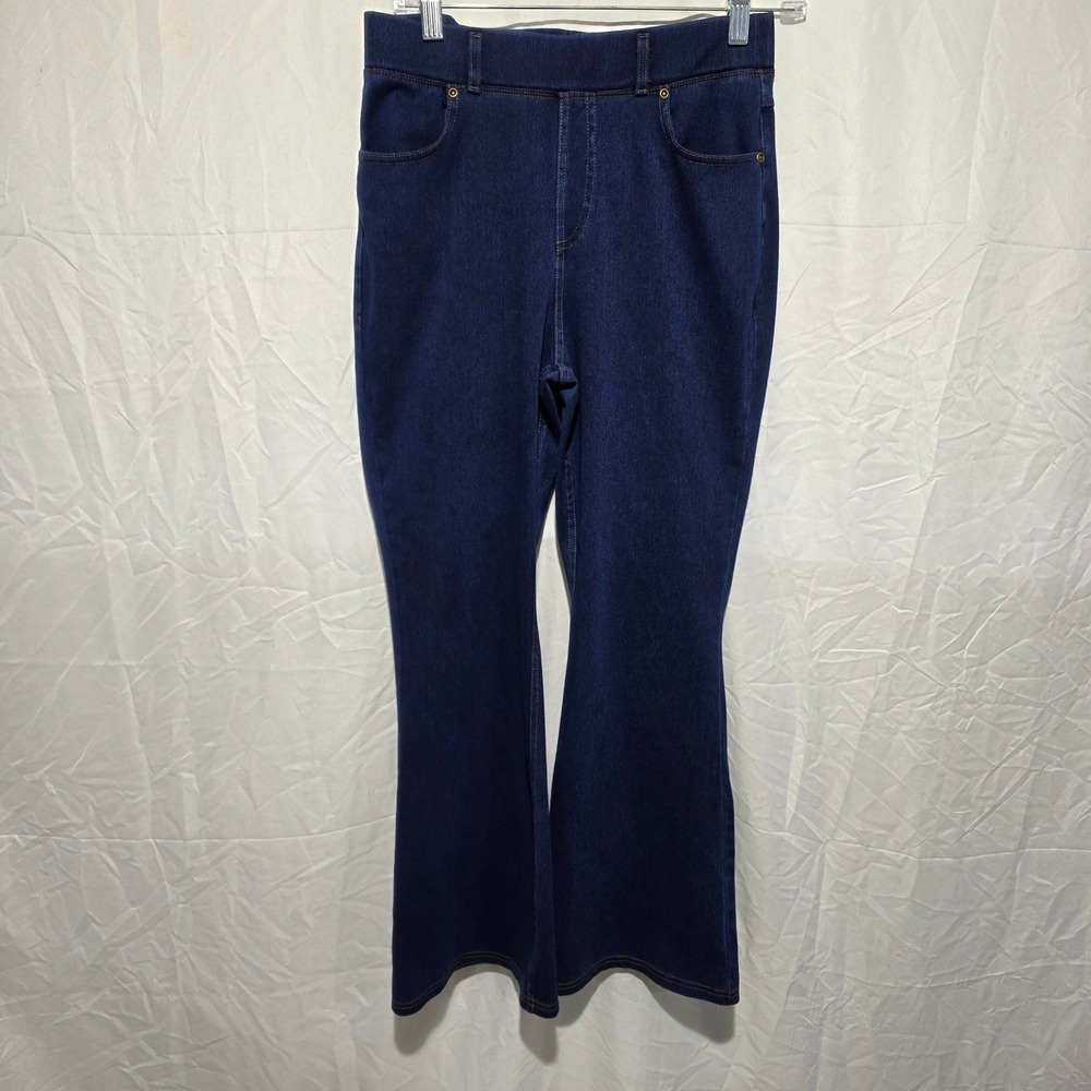 IUGA Women Dark Blue Bootcut Yoga Pants Denim Look Pull On Flare Trousers Size M